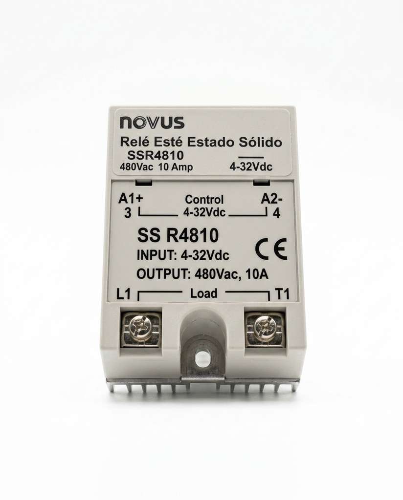 Rele estado solido 10 Amp, 480Vac, 4-32Vdc SSR4810 NOVUS 